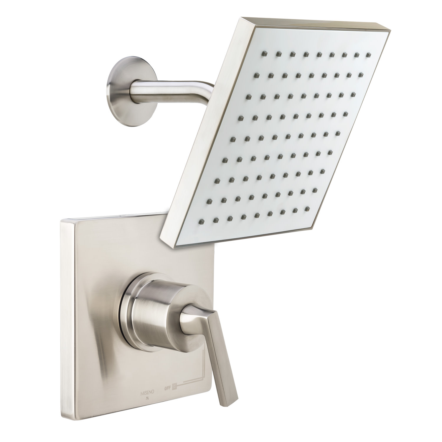 Photos - Shower System Miseno MS-650625-S Elysa Shower Trim Package with Single Function Rain Shower Head Brushed Nickel Showers Shower Only Pressu 