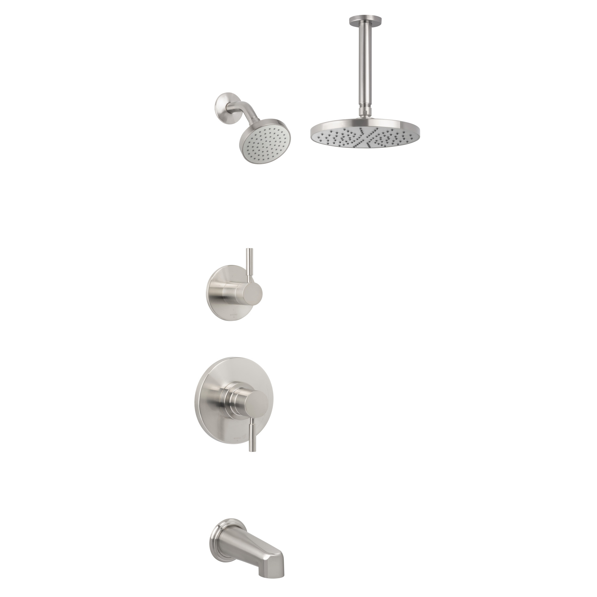 Photos - Shower System Miseno MTS-550515-425EC Mia Pressure Balanced  with 1.8 GPM Rain Shower Heads Tub Spout Ceiling Mounted and Sta 