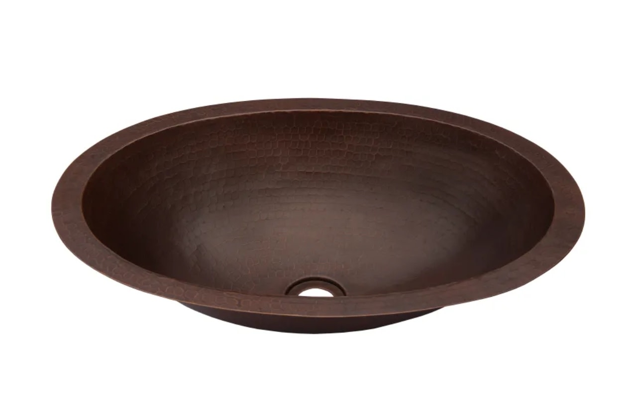 Photos - Bathroom Sink Miseno MNO-NA200 Oval 14" Copper Drop-In or Undermount  Hand-Hammered Antique Copper Sinks s Sinks 