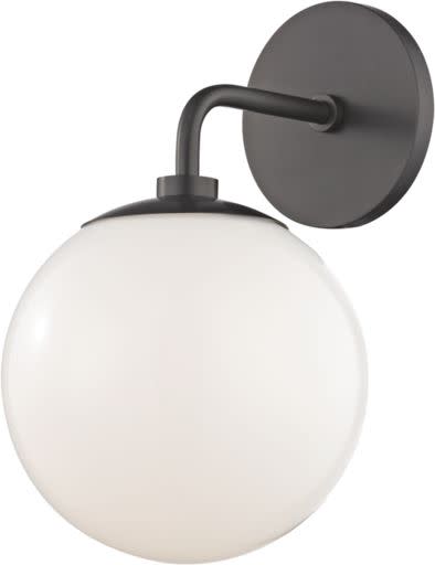 Photos - Chandelier / Lamp Stella Mitzi H105101  Single Light 11-1/2" High Wall Sconce with Opal Glossy Shade Old Bronze Indoor Lighting Wall Sconces H1 