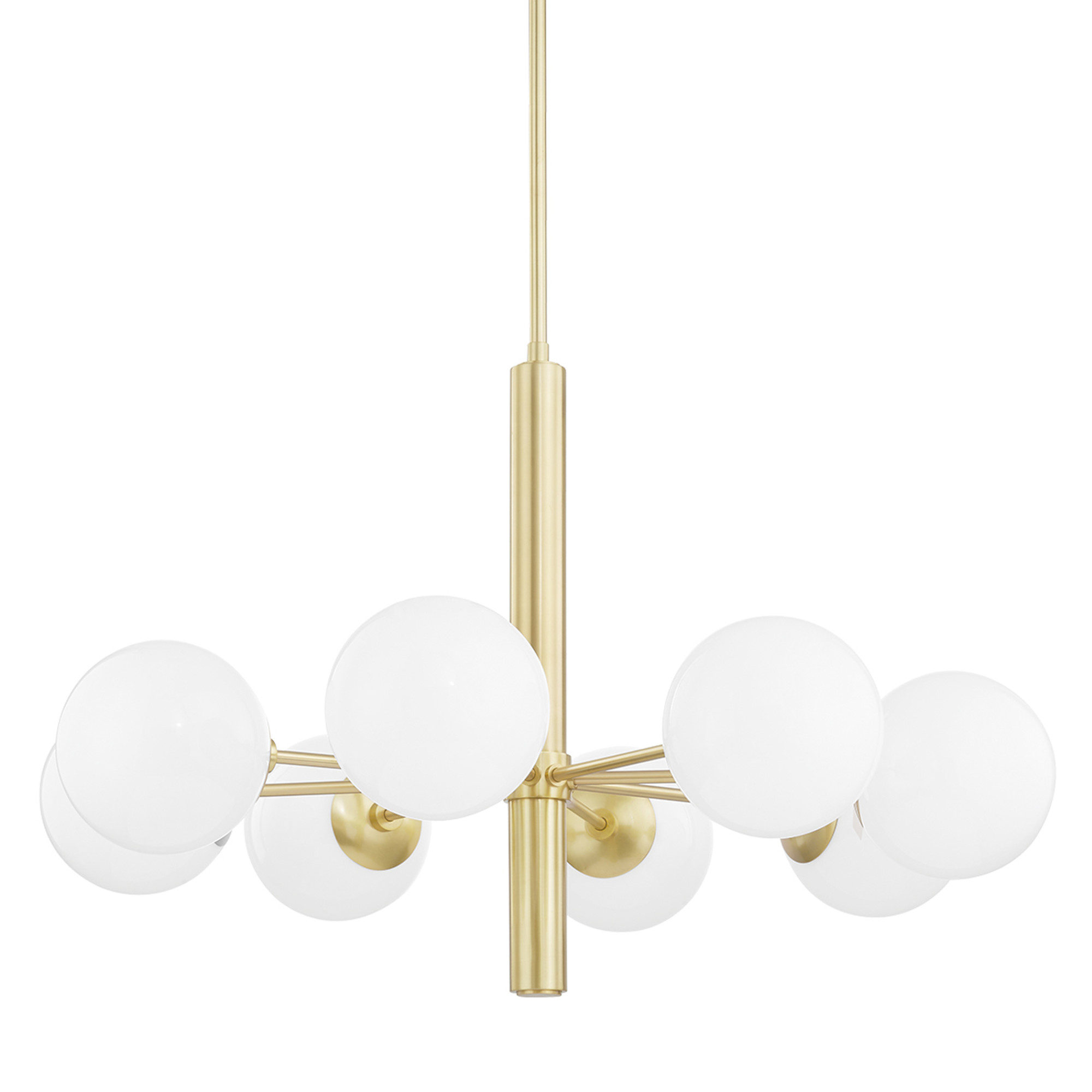 Photos - Chandelier / Lamp Stella Mitzi H105808  8 Light 36" Wide Globe Chandelier Aged Brass Indoor Lighting Chandeliers H105808-AGB 