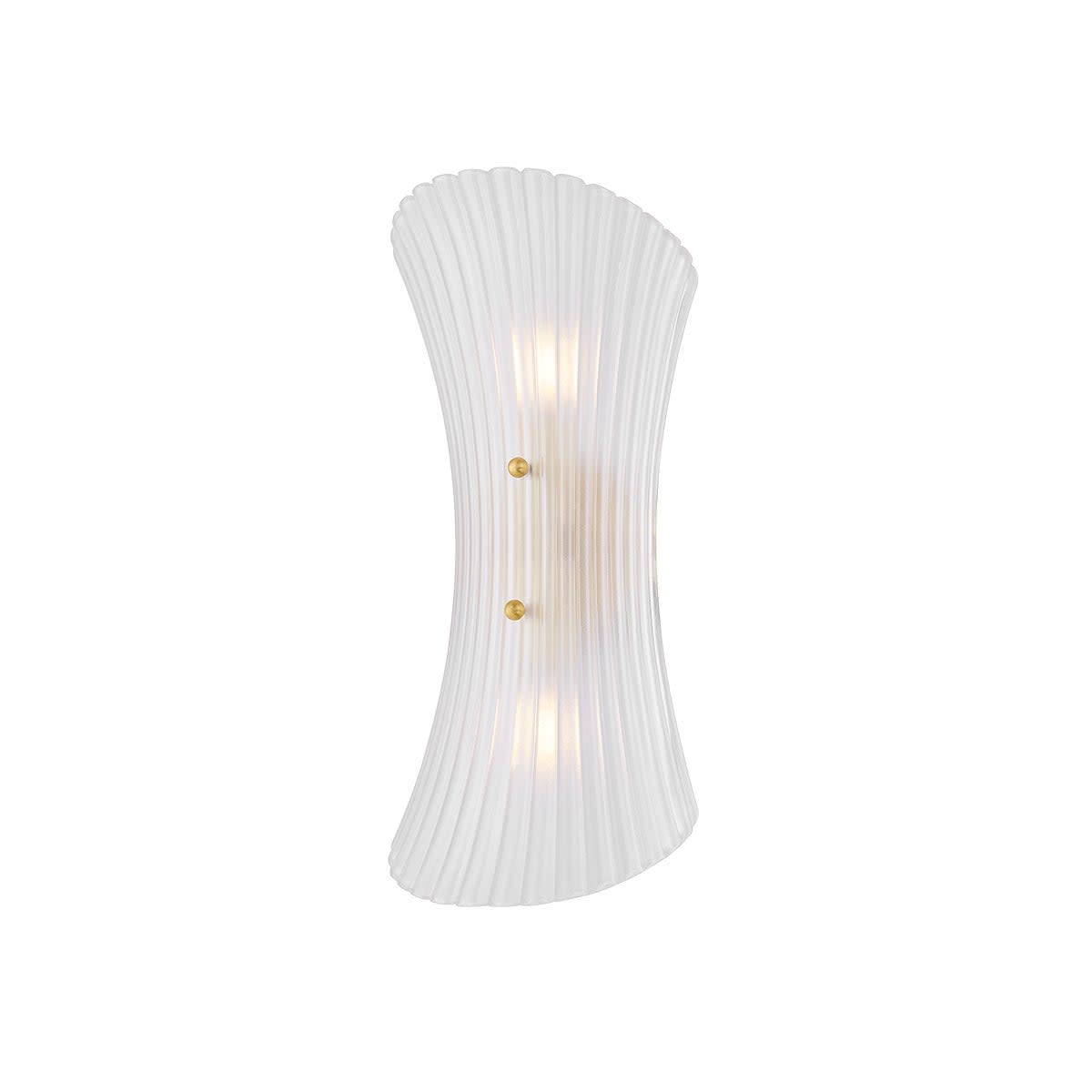 Photos - Chandelier / Lamp Mitzi H1060102 Esmae 2 Light 16" Tall Wall Sconce with Ribbed Cast Glass Shade Aged Brass Indoor Lighting Wall Sconces H1060