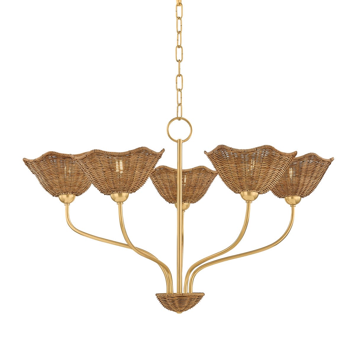 Photos - Chandelier / Lamp Wide Mitzi H1101805 Kehlani 5 Light 33"  Chandelier Aged Brass Indoor Lighting Chandeliers H1101805-AGB 