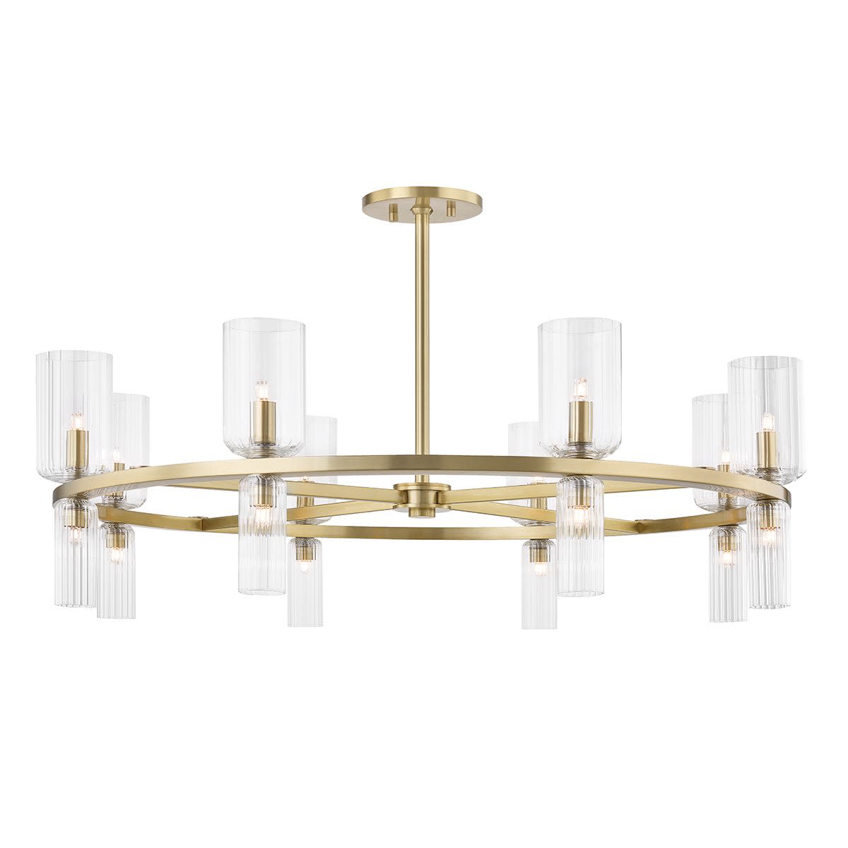 Photos - Chandelier / Lamp Wide Mitzi H384816 Tabitha 16 Light 34"  Chandelier Aged Brass Indoor Lighting Chandeliers H384816-AGB 