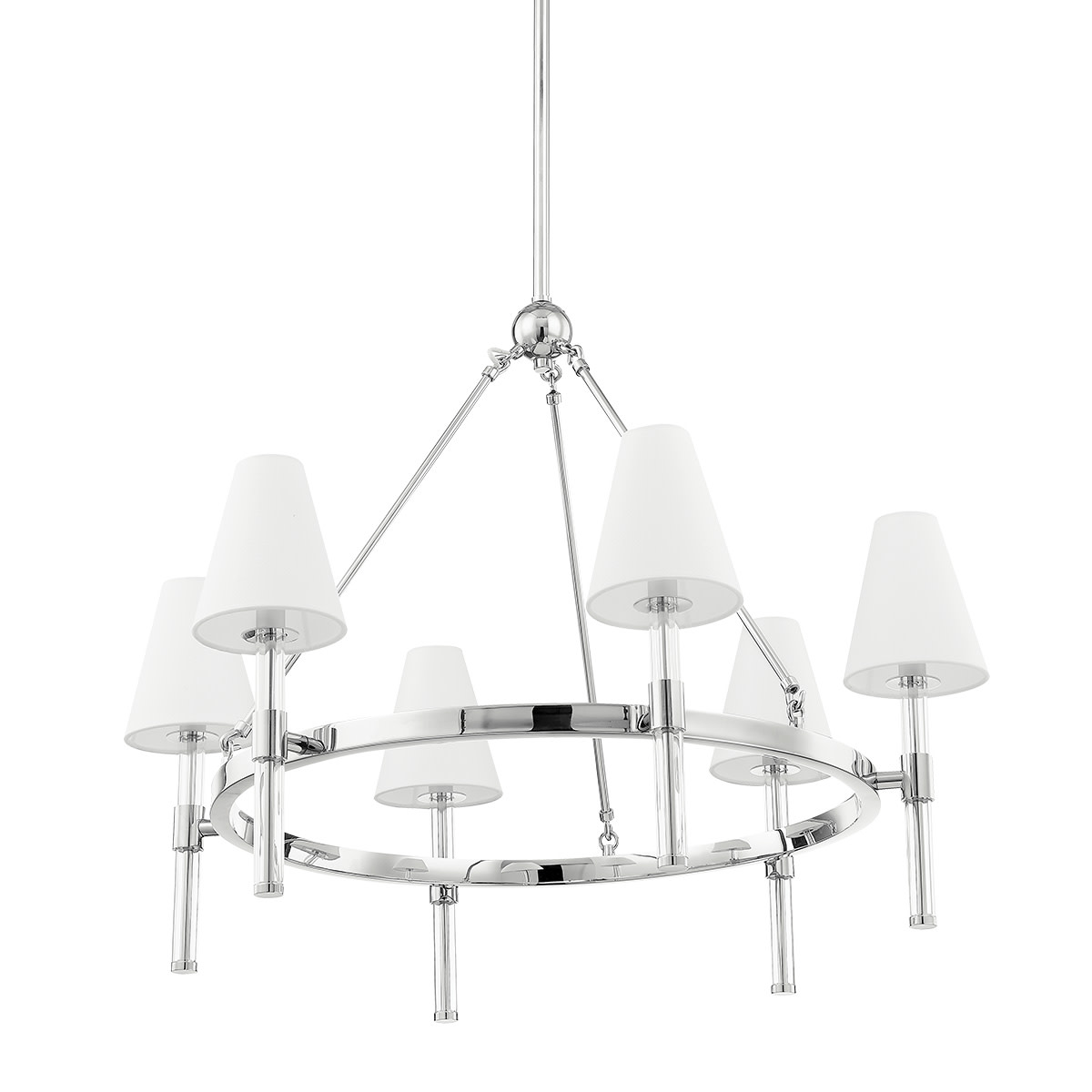 Photos - Chandelier / Lamp Wide Mitzi H630806 Janelle 6 Light 32"  Ring Chandelier Polished Nickel Indoor Lighting Chandeliers H630806-PN 