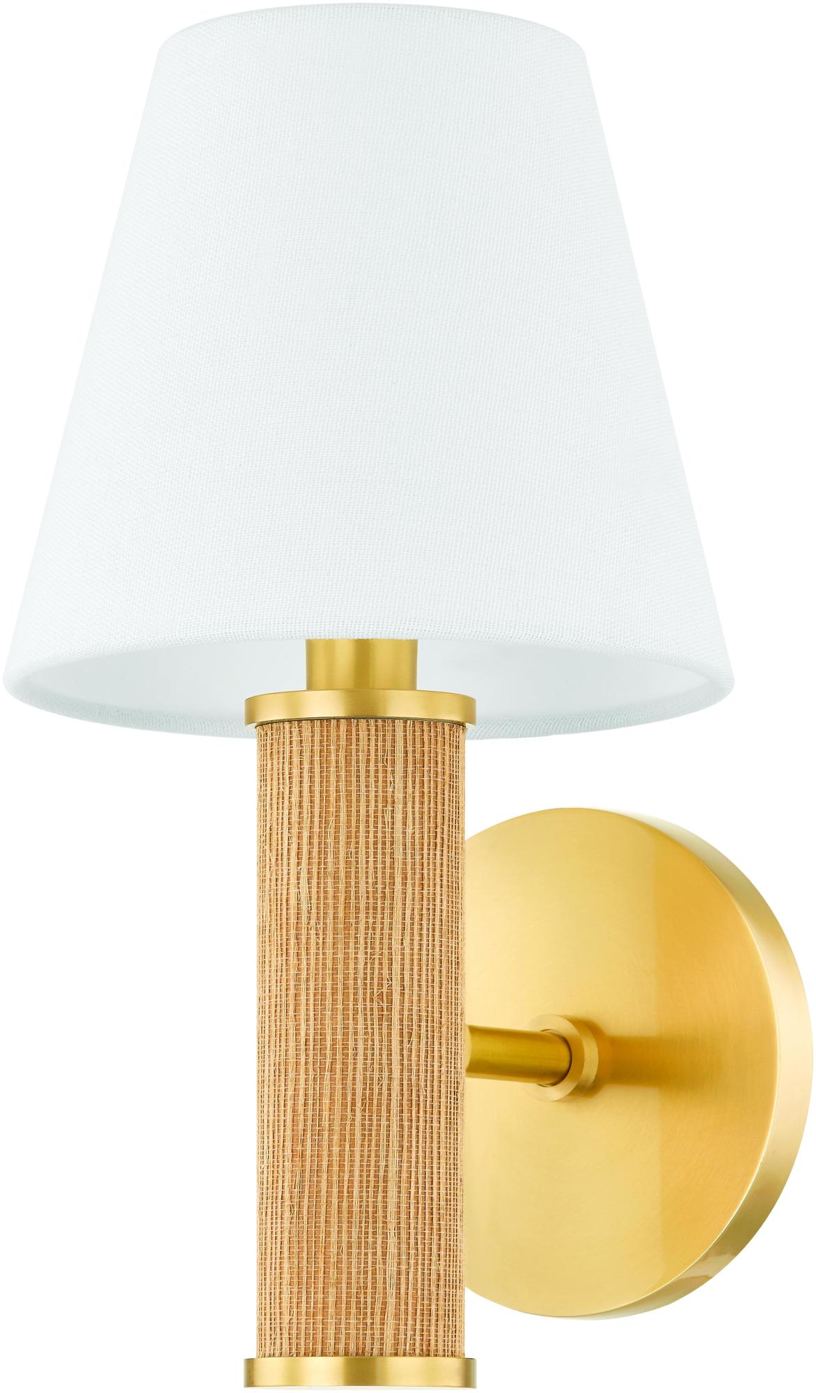 Photos - Chandelier / Lamp Mitzi H650101 Amabella 12" Tall Wall Sconce Aged Brass Indoor Lighting Wall Sconces H650101-AGB