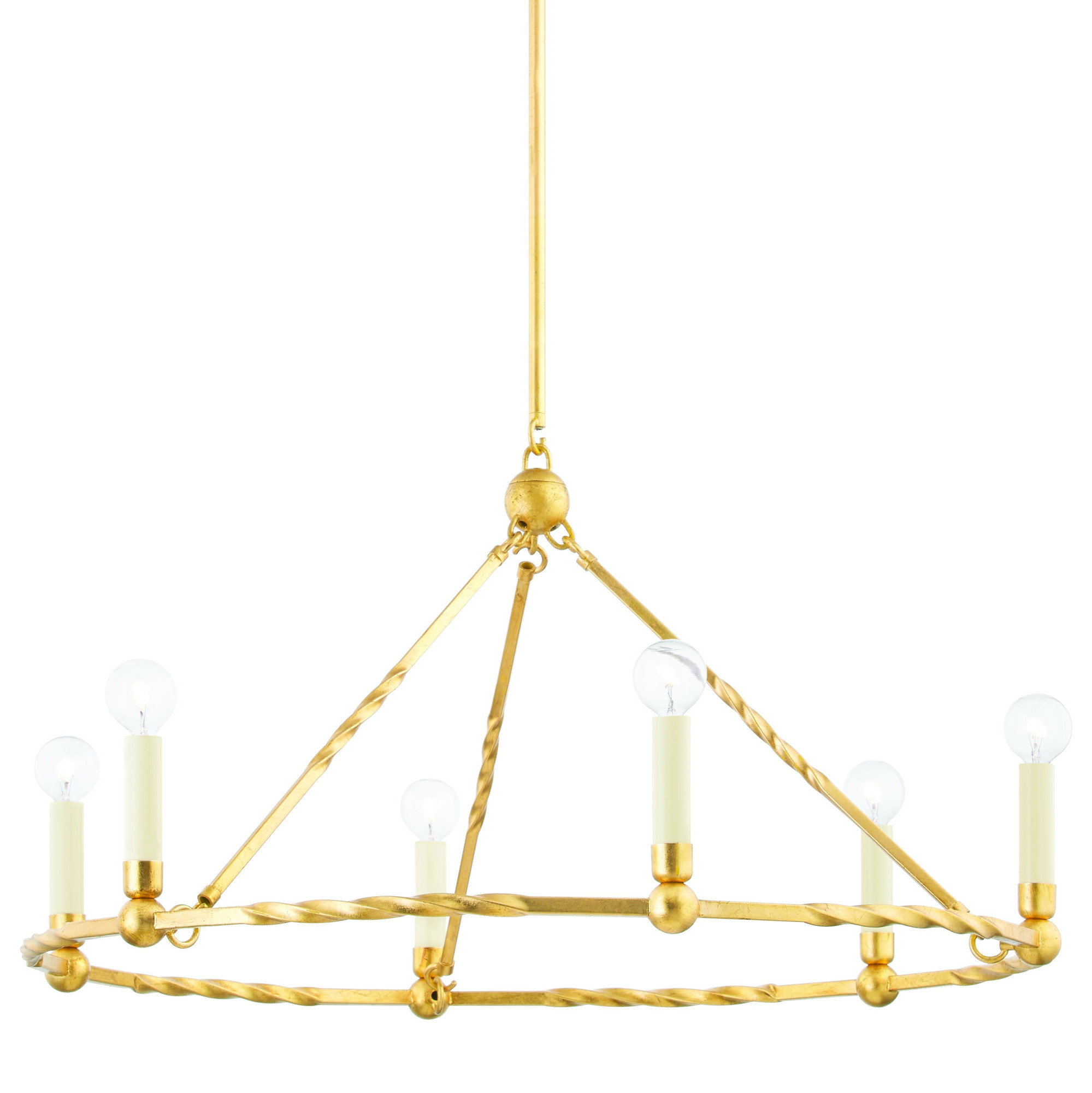 Photos - Chandelier / Lamp Wide Mitzi H738806 Josephine 6 Light 31"  Ring Chandelier Vintage Gold Leaf Indoor Lighting Chandeliers H738806-VGL 