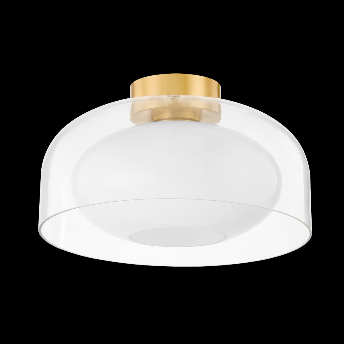 Photos - Chandelier / Lamp Giovanna Mitzi H746501  14" Wide Flush Mount Ceiling Fixture Aged Brass Indoor Lighting Ceiling Fixtures Flush Mount H746501 