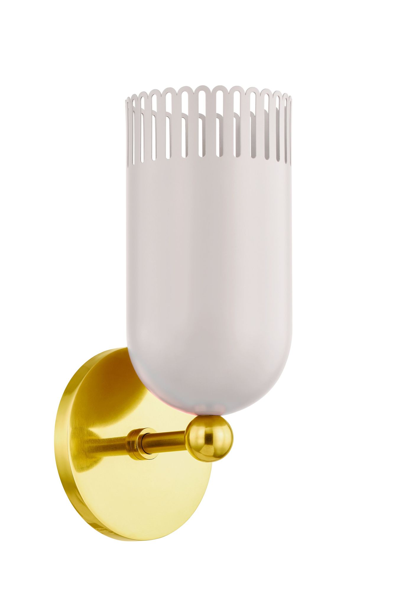 Photos - Chandelier / Lamp Mitzi H884101 Liba 10" Tall Wall Sconce Aged Brass / Soft Peignoir Indoor Lighting Wall Sconces H884101-AGB/SPG