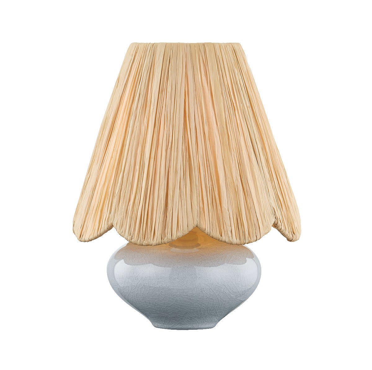 Photos - Desk Lamp Cailyn Mitzi HL1157201  13" Tall Vase Table Lamp Aged Brass / Ceramic Frost Crackle Lamps Table Lamps HL1157201-AGB/CFK 