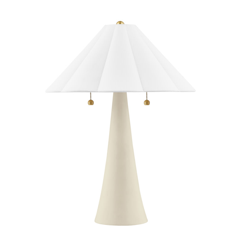 Photos - Desk Lamp GLOSS Mitzi HL676202 Alana 2 Light 23" Tall Vase Table Lamp Aged Brass / Ceramic  Lamps Table Lamps HL676202-AGB/CAI 