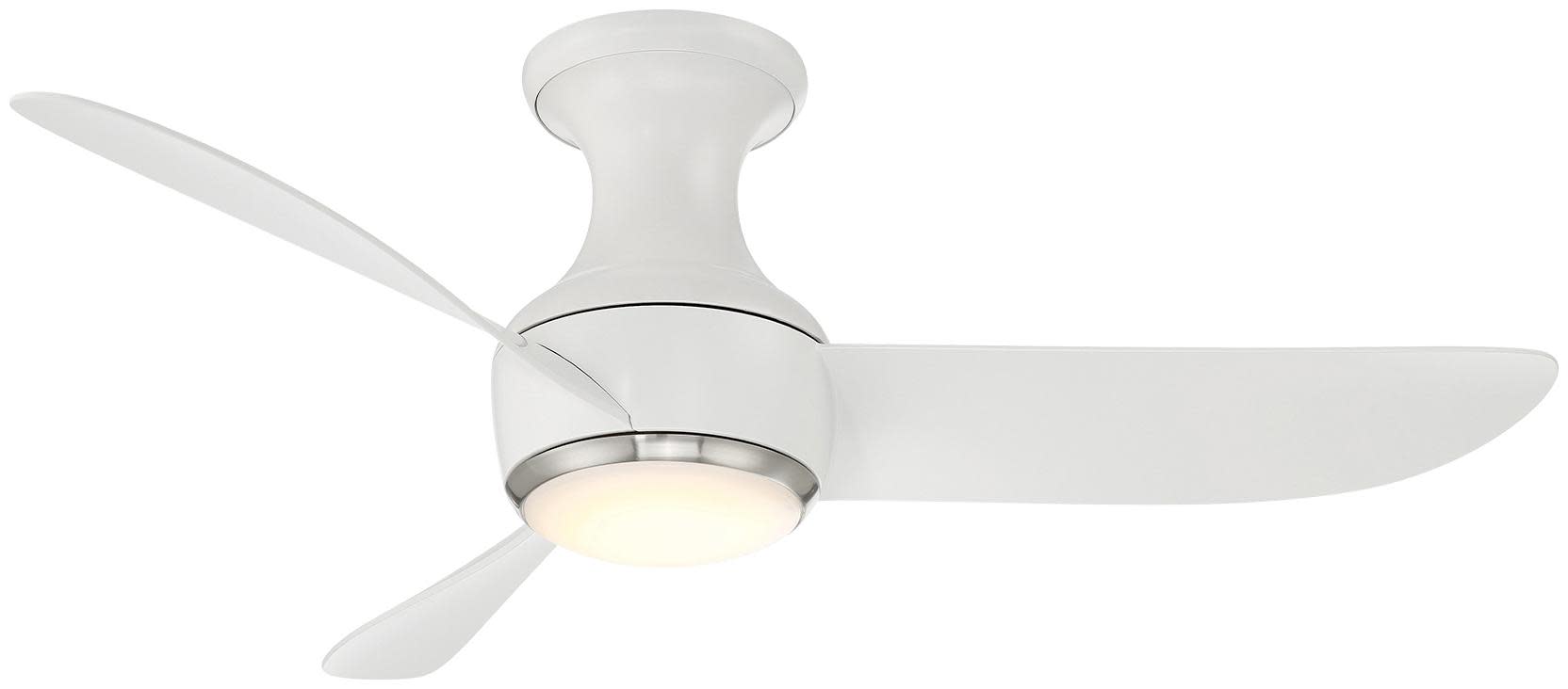 Photos - Fan Modern Forms Corona Flush 44 LED 2700K Corona 44" 3 Blade Indoor / Outdoor Smart LED Ceiling  - 2700K Brushed Nickel / Ma 