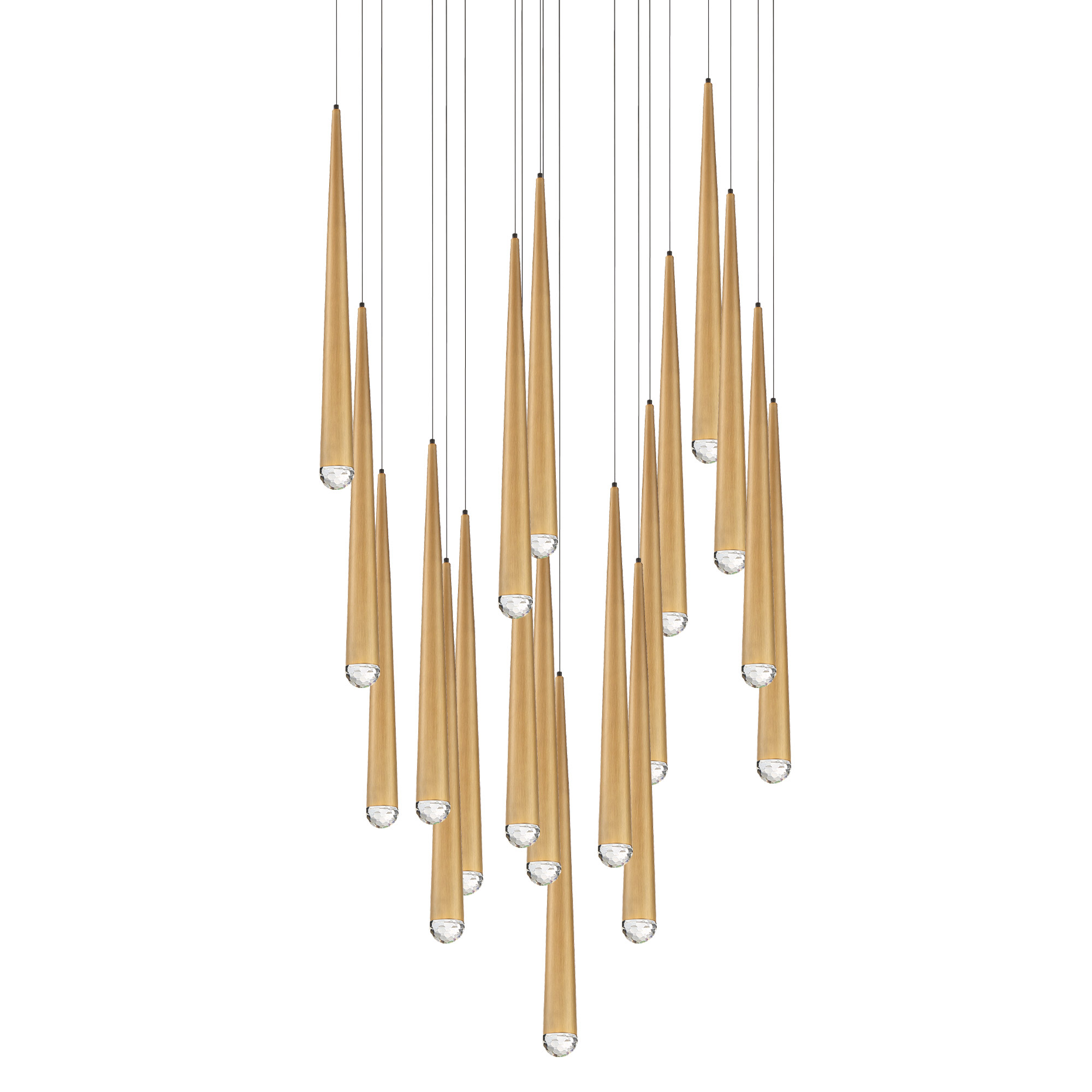 Photos - Chandelier / Lamp Modern Forms PD-41721R Cascade 26" Wide LED Suspended Pendant with K-2 Hand Cut Clear Crystal Shade Aged Brass Indoor Lighti 