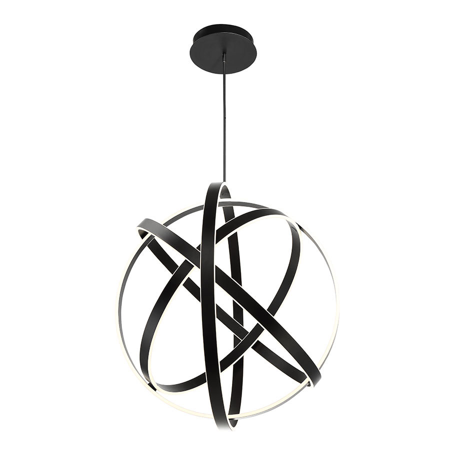 Photos - Chandelier / Lamp Modern Forms PD-61738 Kinetic 4 Light 38" Wide Integrated LED Globe Chandelier Black Indoor Lighting Chandeliers PD-61738-BK 