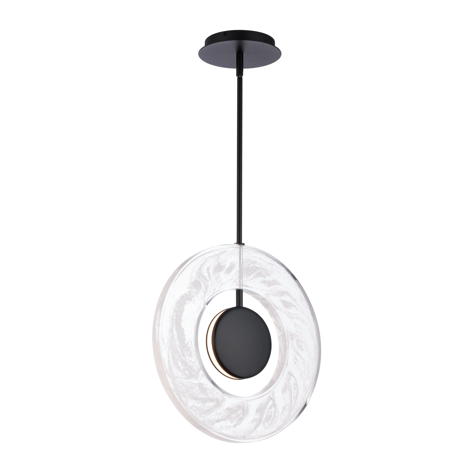 Photos - Chandelier / Lamp Modern Forms PD-62114 Cymbal 14" Wide 3000K LED Mini Pendant Black Indoor Lighting Pendants PD-62114-BK