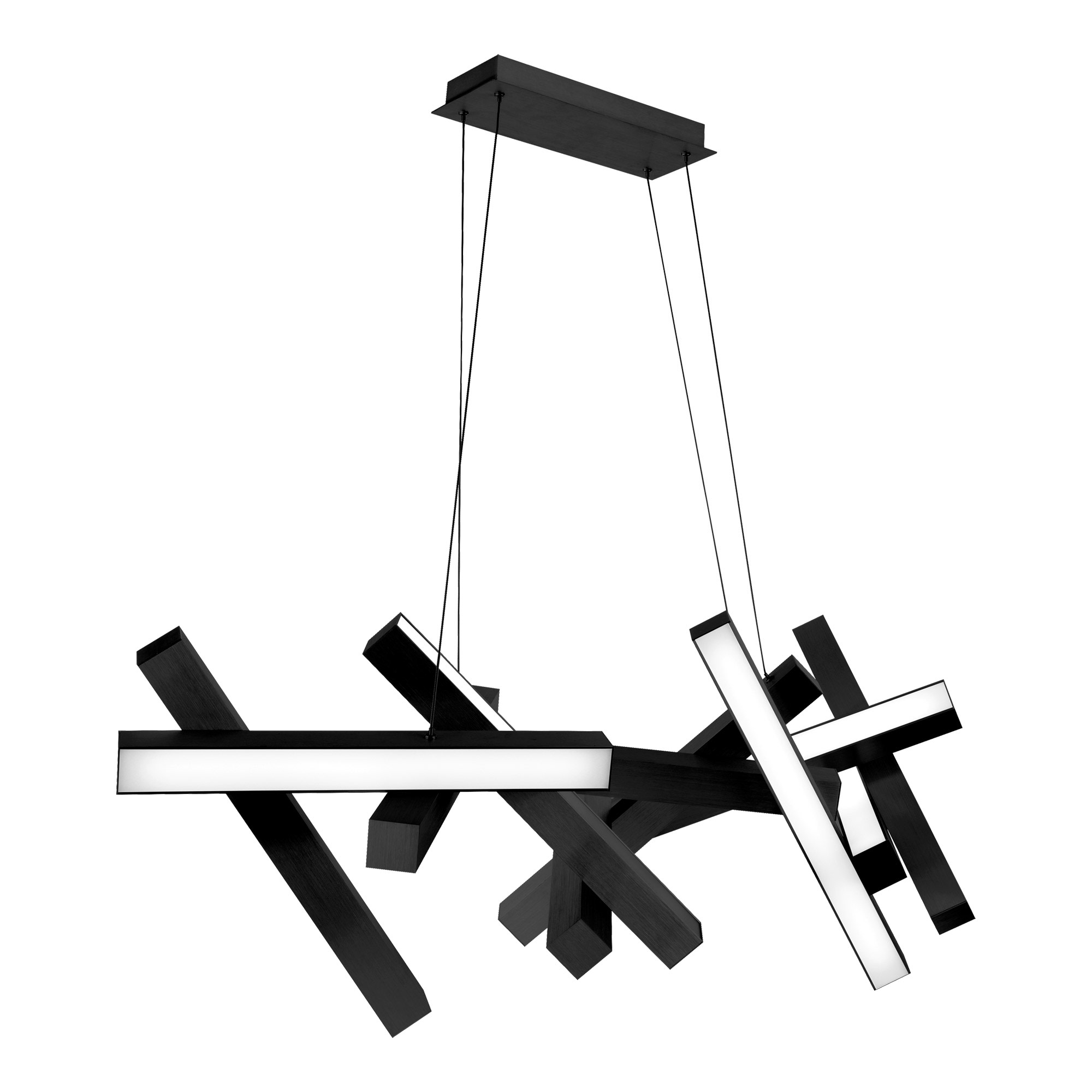 Photos - Chandelier / Lamp Modern Forms PD-64848 Chaos 48" Wide LED Suspended Abstract Chandelier Black Indoor Lighting Chandeliers PD-64848-BK 