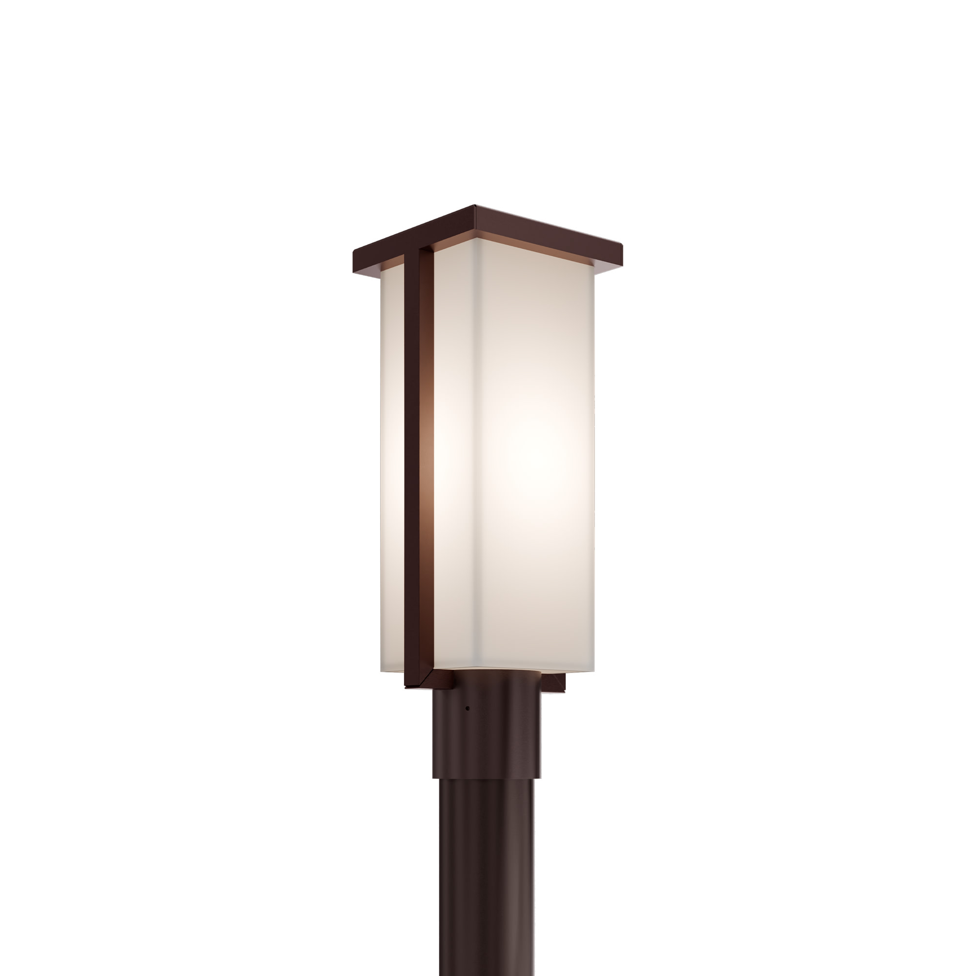 Photos - Floodlight / Street Light Modern Forms PM-W1417-35 Ledge 17" Tall LED Post Light with Mitered Glass Shade - 3500K Bronze Outdoor Lighting Post Lights 