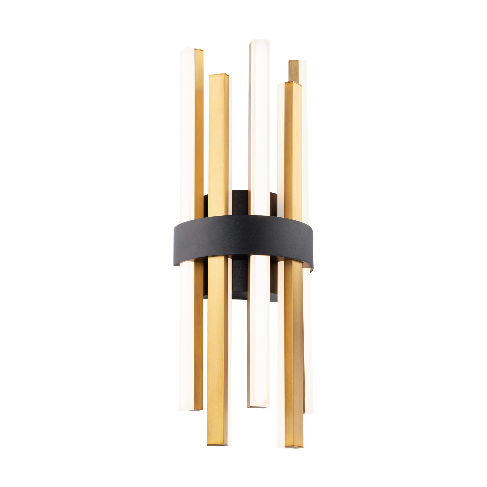 Photos - Chandelier / Lamp Modern Forms WS-87920 Harmonix 20" Tall 3000K LED Bathroom Sconce Black Aged Brass Indoor Lighting Bathroom Fixtures Bathroo