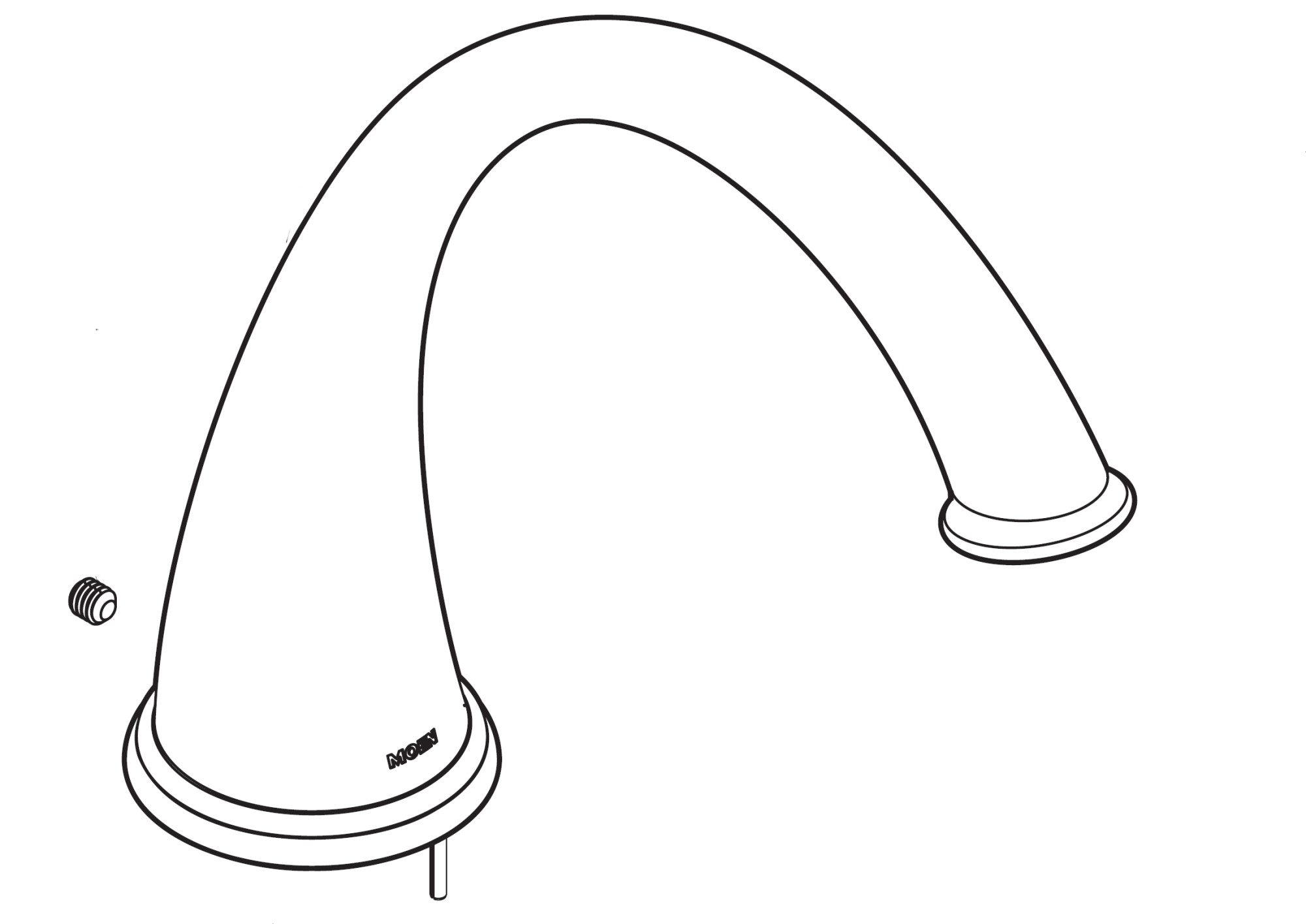 Moen 116665 Replacement Spout Kit Brushed Nickel Faucet Accessories and Parts Bathroom Sink Faucet Parts Spouts