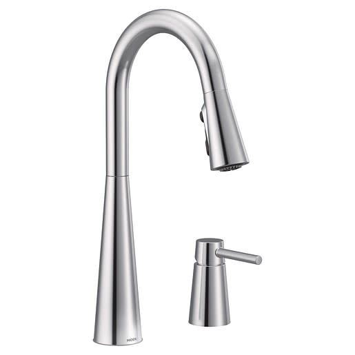 Moen 7871 1.5 GPM Sleek One Handle High Arc Pulldown Kitchen Faucet Chrome Faucet Kitchen Single Handle