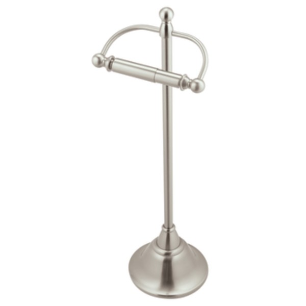 Photos - Toilet Paper Holder Moen DN6850 22" Free Standing Single  from the Sage Collection Brushed Nickel Bathroom Hardware and Acces 