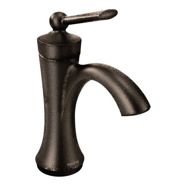 Moen 4500 Wynford Single Hole Bathroom Faucet with Metal Pop-Up Drain Assembly Oil Rubbed Bronze Faucet Bathroom Sink Faucets Single Handle