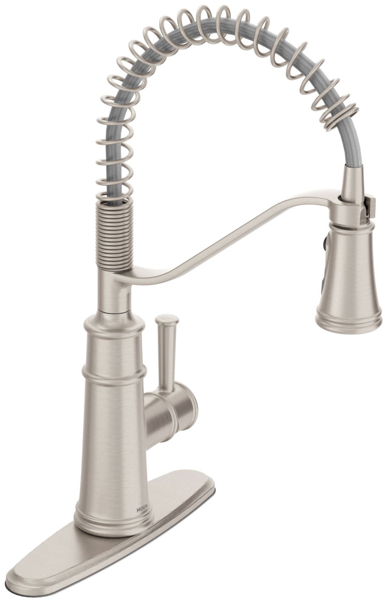Photos - Tap Moen 5927 Belfield 1.5 GPM Single Hole Pre-Rinse Pull Down Kitchen Faucet with Duralock Duralast and PowerBoost Technologies 