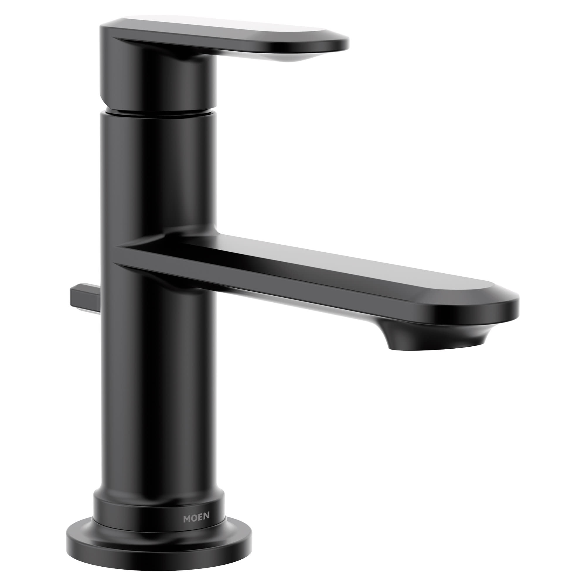Photos - Tap Moen 6504 Greenfield 1.2 GPM Single Hole Bathroom Faucet Matte Black Faucet Bathroom Sink Faucets Single Handle 6504BL 