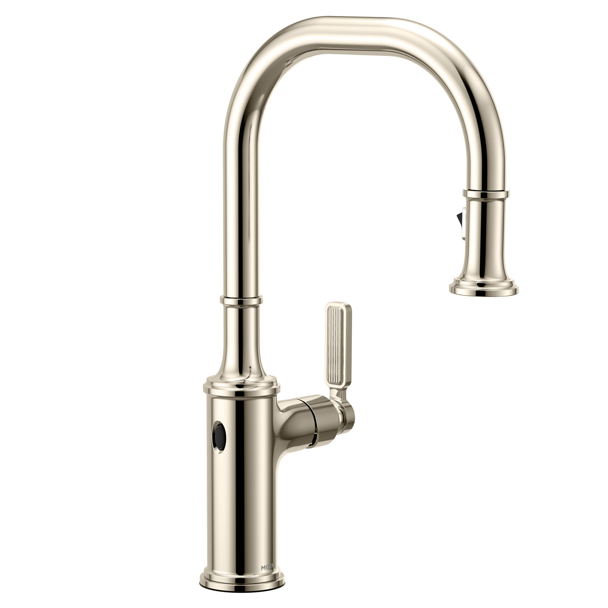 Moen 7770EW Smyth 1.5 GPM Single Hole Pull Down Kitchen Faucet with MotionSense Wave and Power Clean Polished Nickel Faucet Kitchen Single Handle