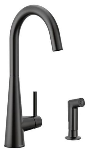 Moen 7870 Sleek Single Handle Kitchen Faucet with Sidespray Matte Black Faucet Kitchen Single Handle