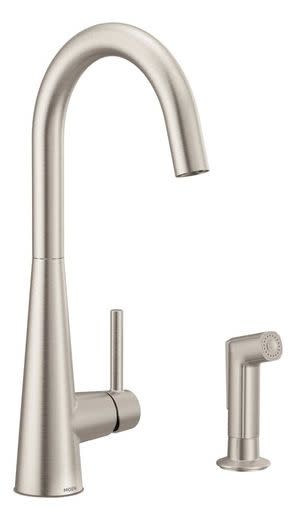 Moen 7870 Sleek Single Handle Kitchen Faucet with Sidespray Spot Resist Stainless Faucet Kitchen Single Handle