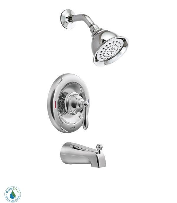 Moen 82496EP Posi-Temp Pressure Balanced Tub and Shower Trim with 1.75 GPM Shower Head and Tub Spout from the Caldwell Collection (Valve Included)