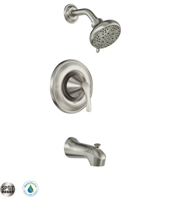 Moen 82550 Posi-Temp Pressure Balanced Tub and Shower Trim with Multi-Function Shower Head and Tub Spout from the Darcy Collection (Valve Included)