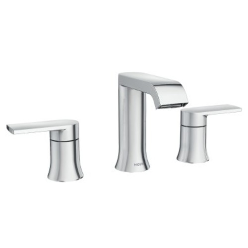 Photos - Tap Moen 84763 Genta 1.2 GPM Widespread Bathroom Faucet with Lift Rod Drain Assembly and Duralock Technology Chrome Faucet Bathr