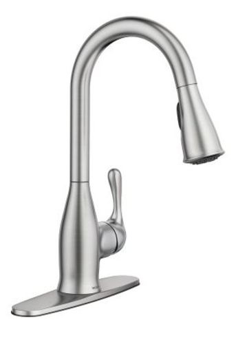 Moen 87966 Kaden 1.5 GPM Pull-Down Kitchen Faucet with Power Clean™ Spray Technology Spot Resistant Stainless Steel Faucet Kitchen Single Handle