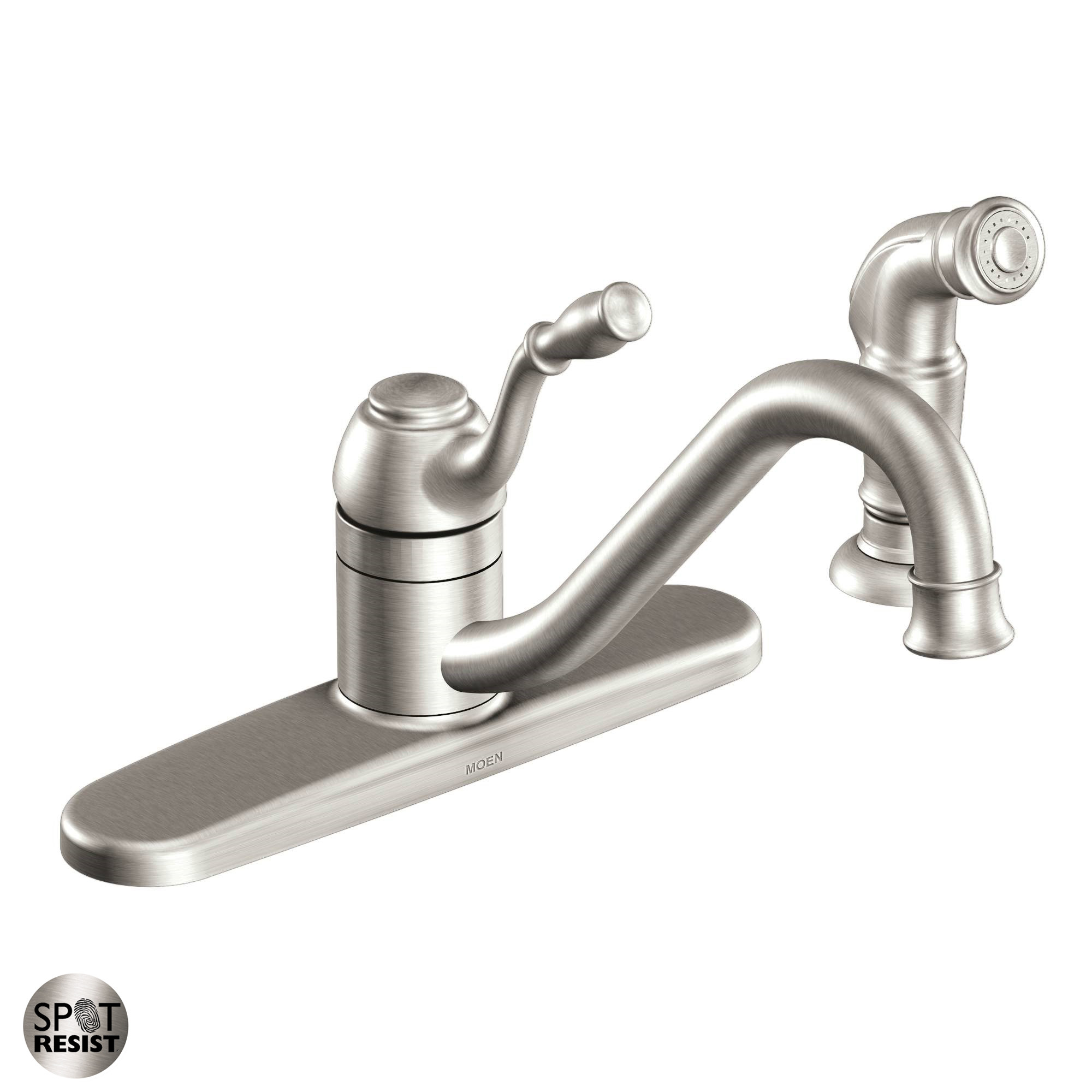 Moen CA87009 Lindley Kitchen Faucet with Side Spray Spot Resist Stainless Faucet Kitchen Single Handle
