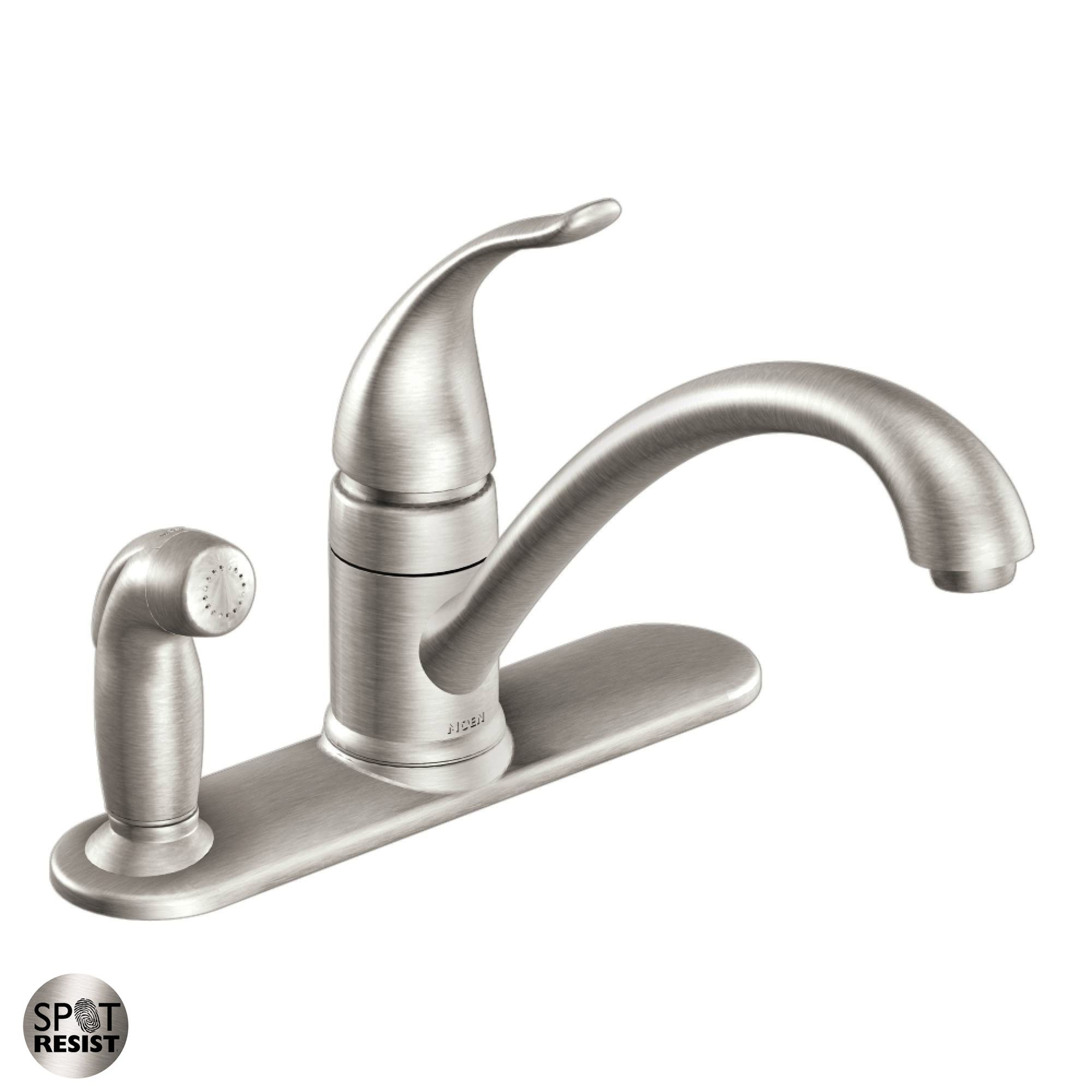 Moen CA87484 Torrance Single Handle Low Arc Kitchen Faucet with Side Spray Spot Resist Stainless Faucet Kitchen Single Handle