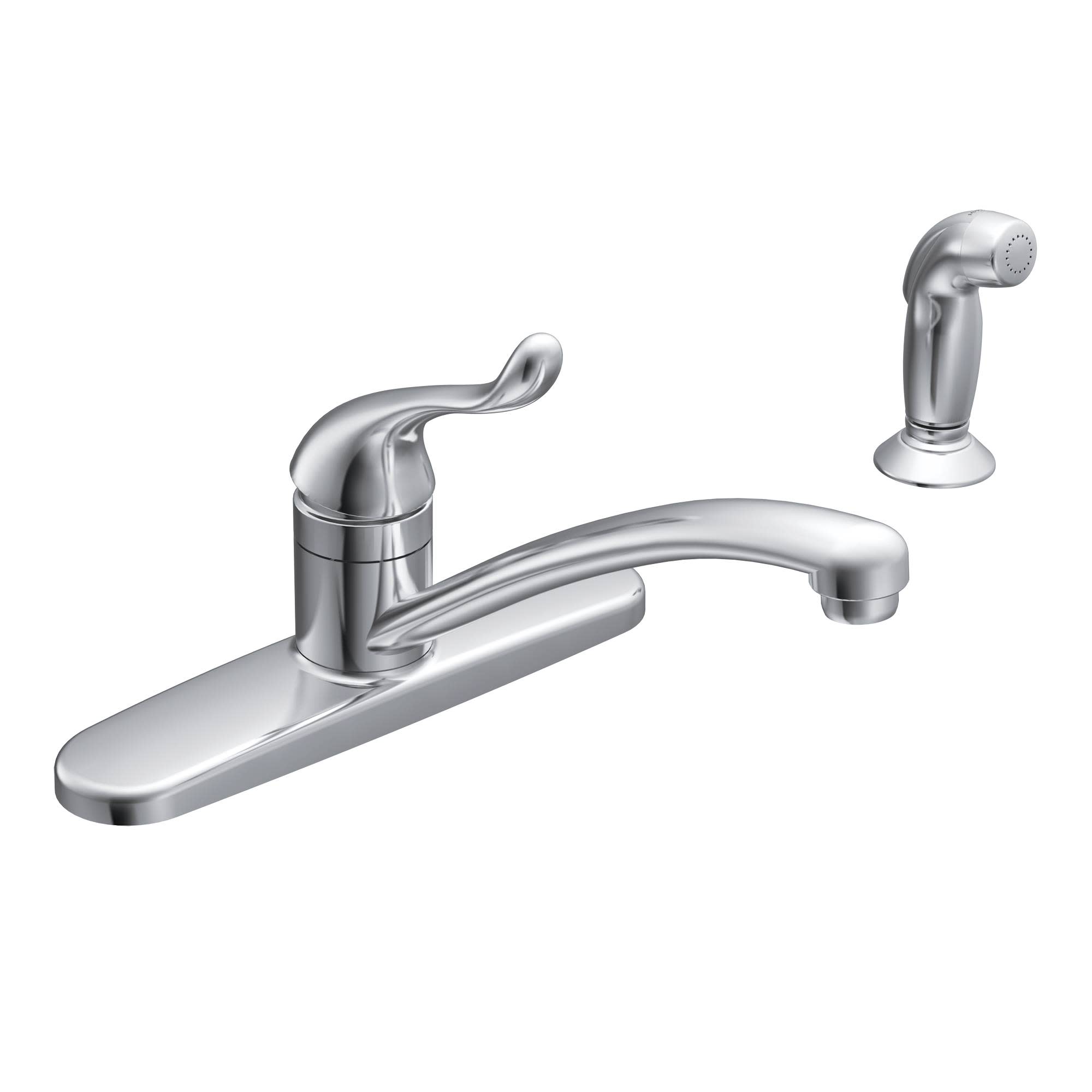 Moen CA87530 Kitchen Faucet with Side Spray from the Adler Collection Chrome Faucet Kitchen Single Handle