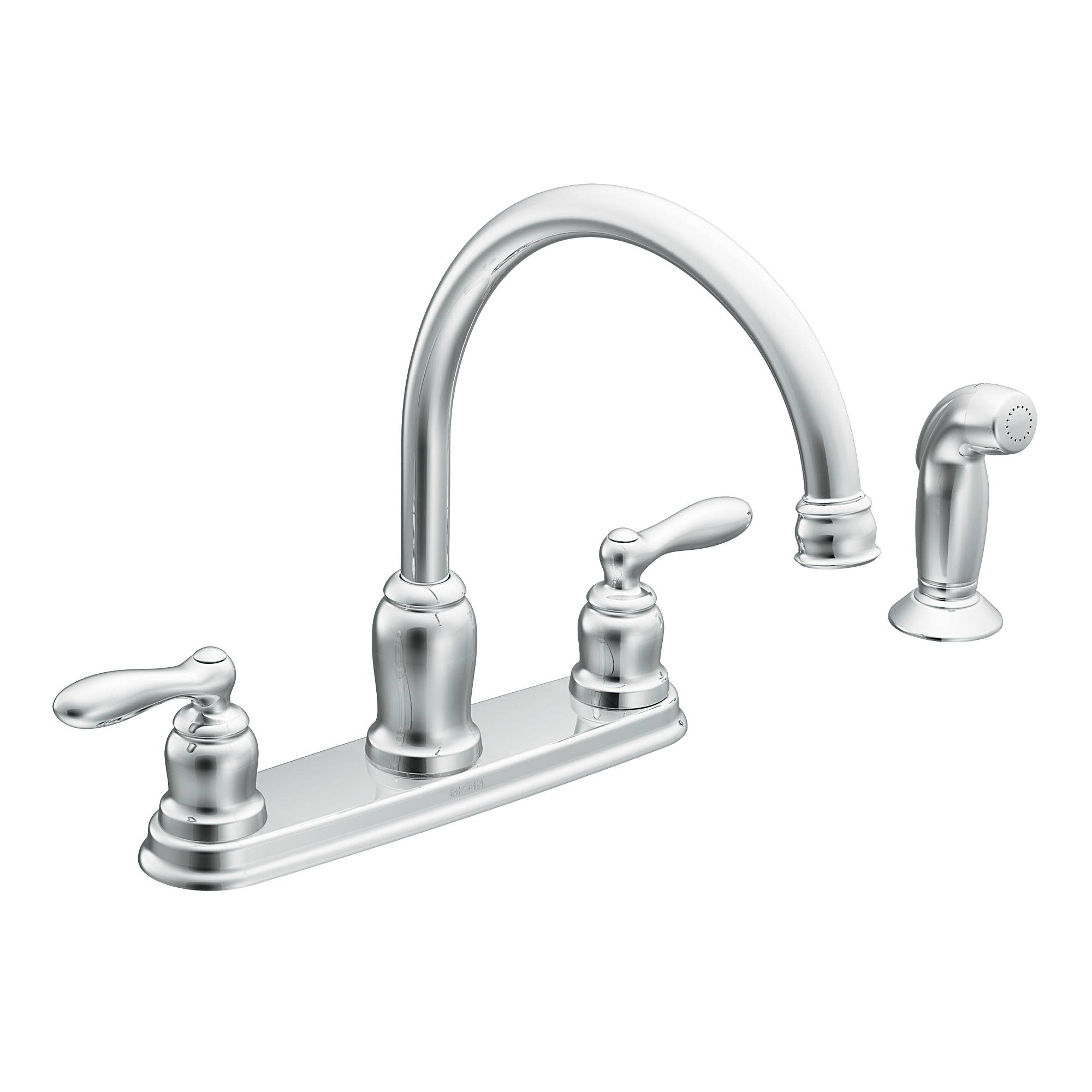 Moen CA87888 Caldwell High-Arc Kitchen Faucet Chrome Faucet Kitchen Double Handle