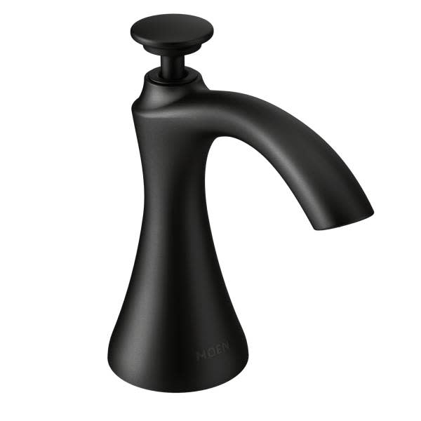 Photos - Tap Hidden Part Moen S3946 Deck Mounted Modern Soap Dispenser with 18 oz Capacity Black Faucet Accessories and Parts Kitchen Sink Accessorie 