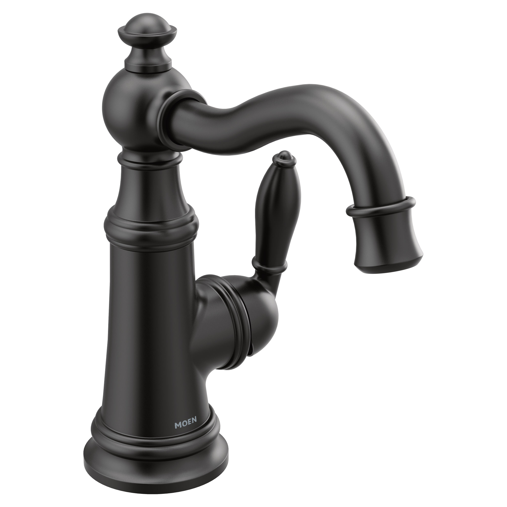 Photos - Tap Moen S42107 Weymouth Single Handle Single Hole Bathroom Faucet  Matte Black Faucet Bathroom Sink Faucets Sin (Valve Included)