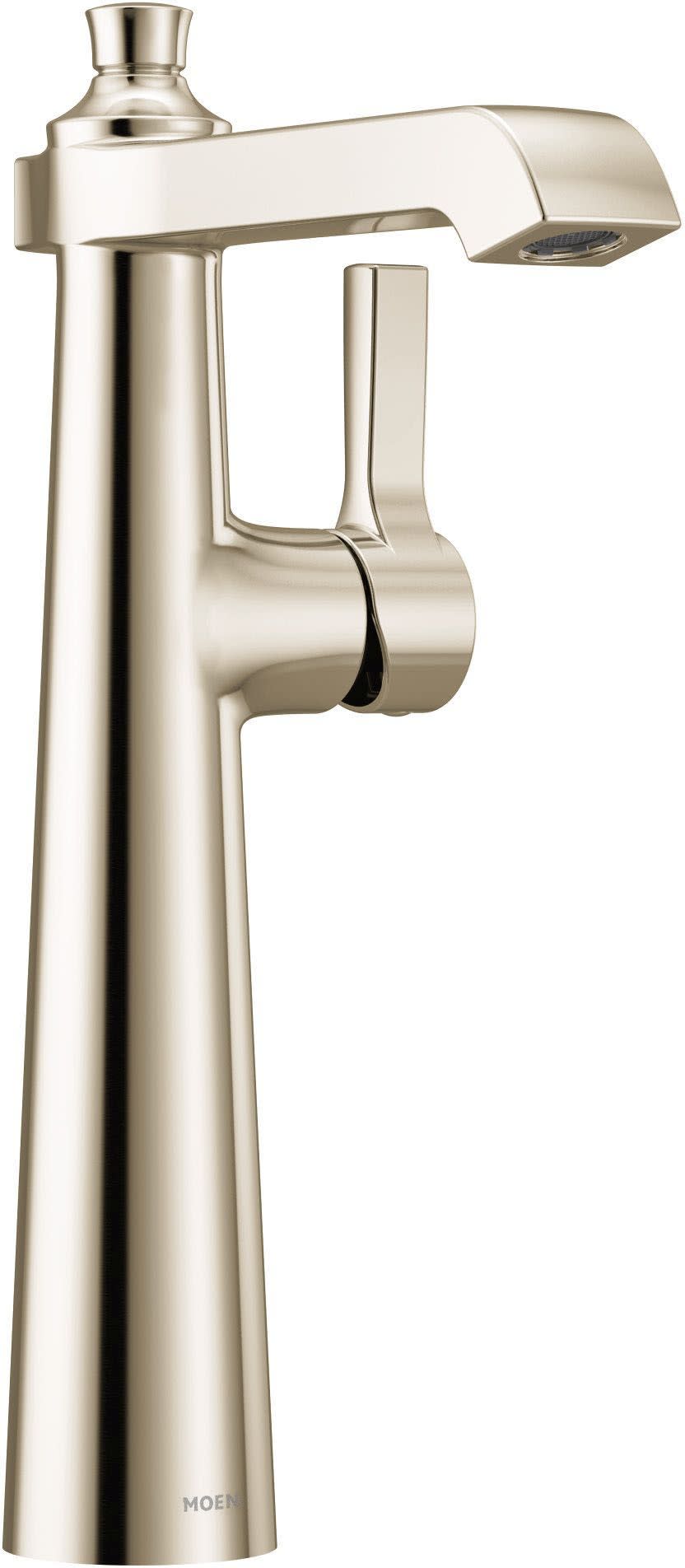 Moen S6982 Flara 1.2 GPM Single Hole Vessel Bathroom Faucet Polished Nickel Faucet Bathroom Sink Faucets Single Handle