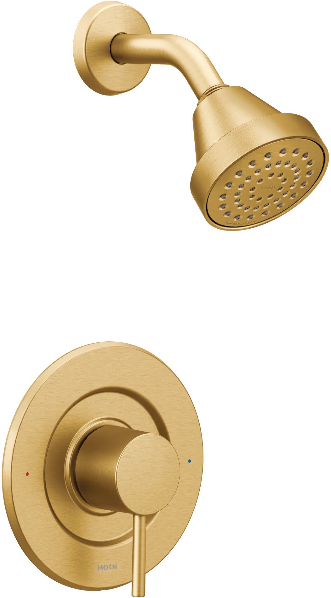 Moen T2192EP Single Handle Posi-Temp Pressure Balanced Shower Trim with 1.75 GPM Shower Head from the Align Collection (Less Valve) Brushed Gold