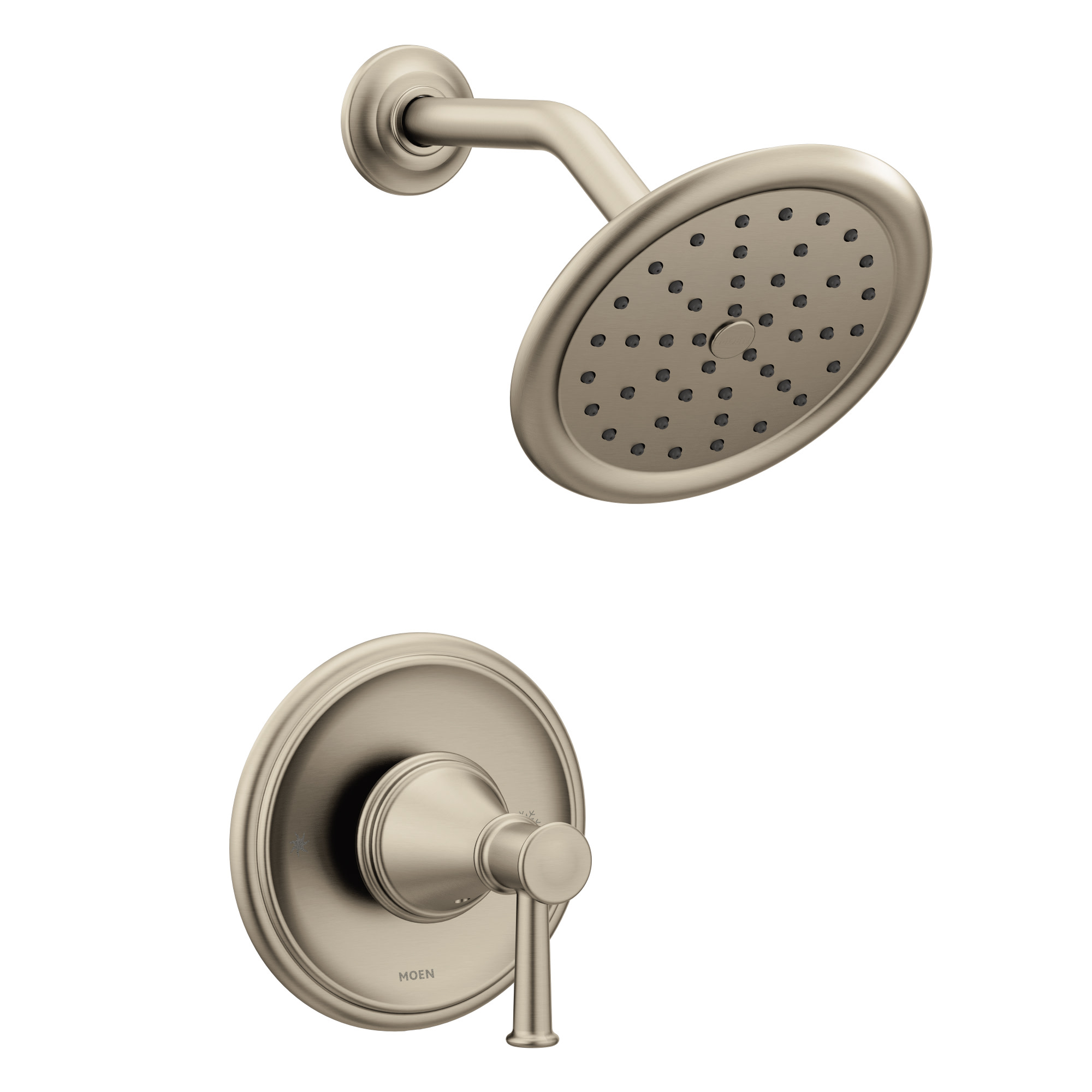 Moen T2312 Belfield Shower Trim Package with Single Function 2.5 GPM Shower Head and Posi-Temp Pressure-Balancing Valve Technology Brushed Nickel
