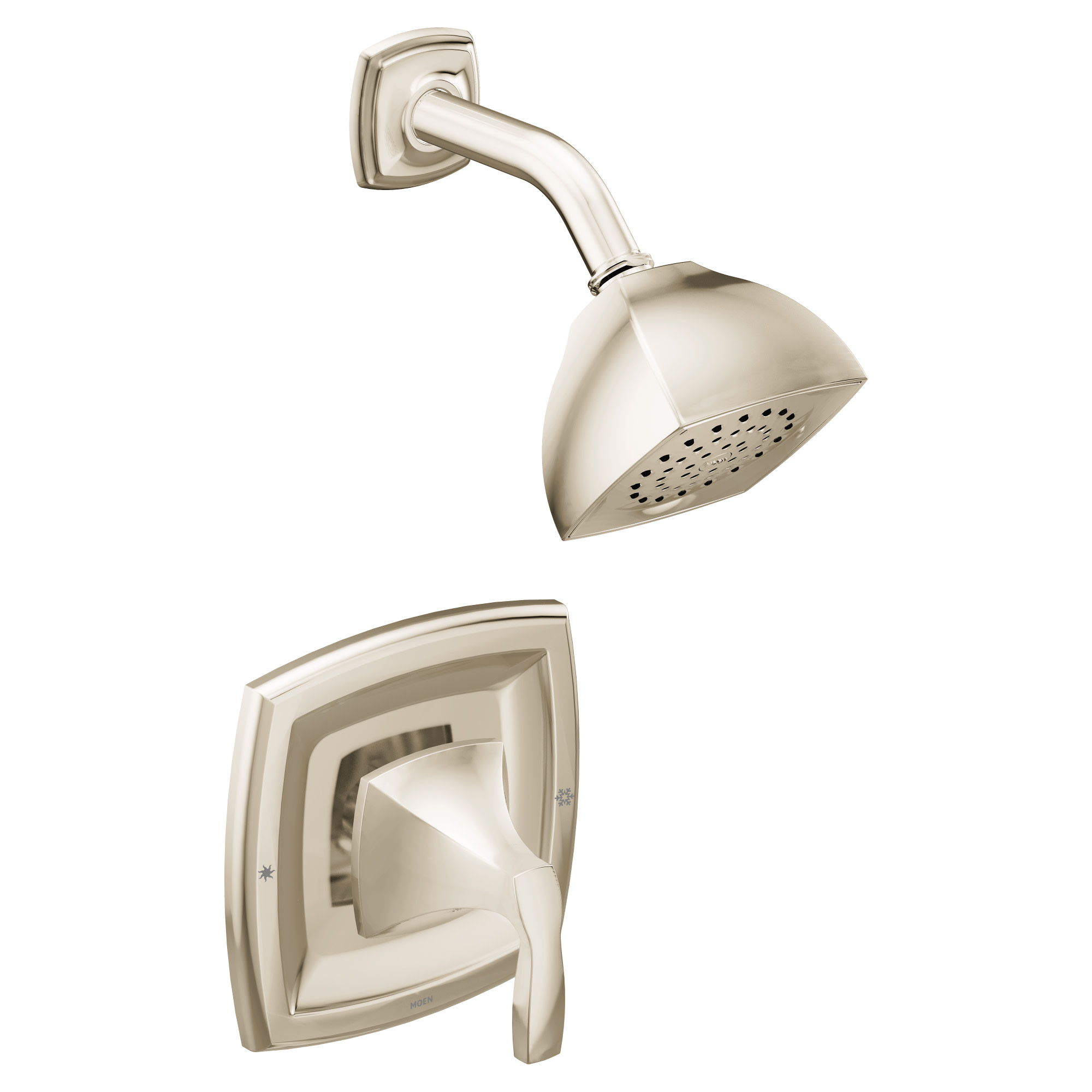 Photos - Shower System Moen T2692 Voss Single Handle Posi-Temp Pressure Balanced Shower Trim with Shower Head - Less Valve Polished Nickel Showers 