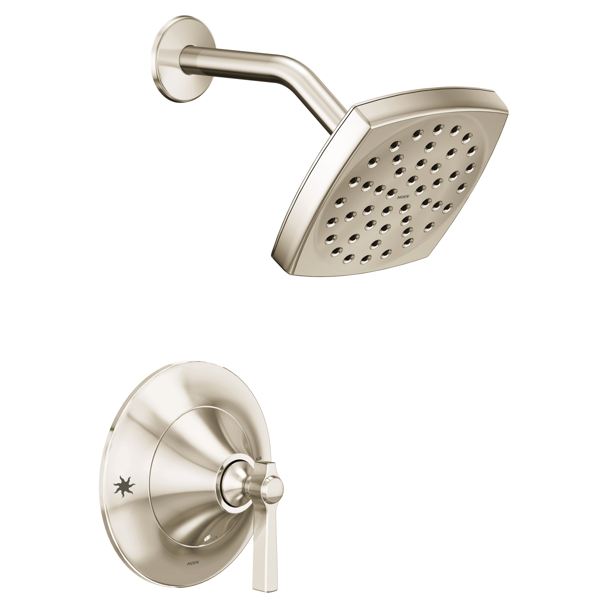 Moen TS2912EP Flara Shower Only Trim Package with 1.75 GPM Single Function Shower Head Polished Nickel Showers Shower Only Pressure Balanced