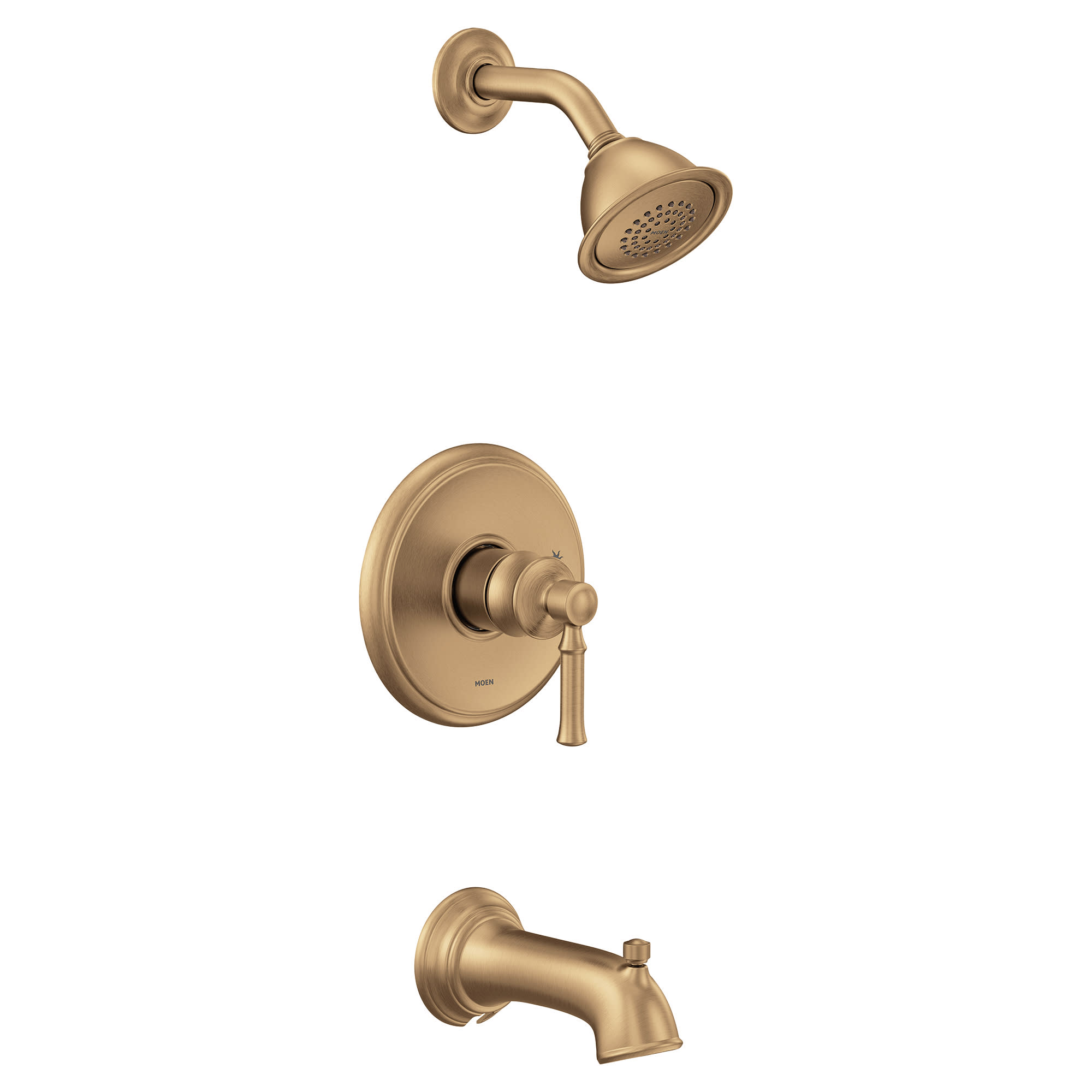 Moen UT2183EP Dartmoor Tub and Shower Trim Package with 1.75 GPM Single Function Shower Head Bronzed Gold Showers Tub and Shower Pressure Balanced