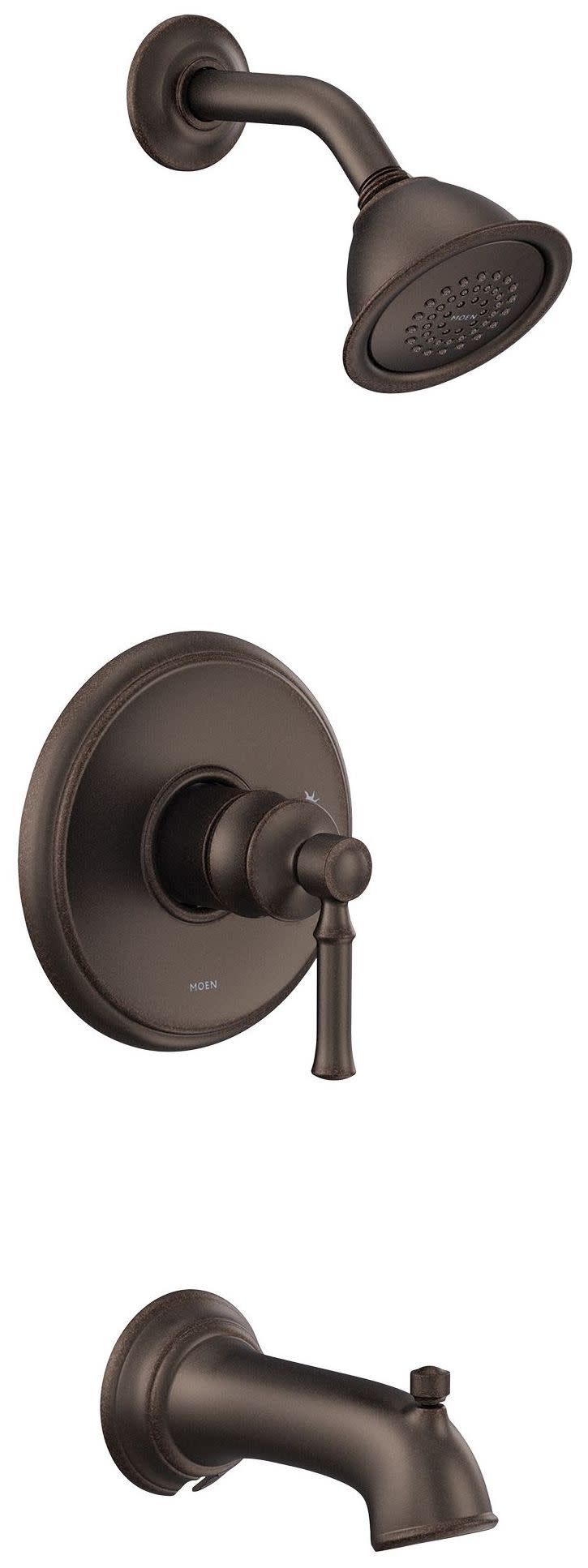 Moen UT2183EP Dartmoor Tub and Shower Trim Package with 1.75 GPM Single Function Shower Head Oil Rubbed Bronze Showers Tub and Shower Pressure
