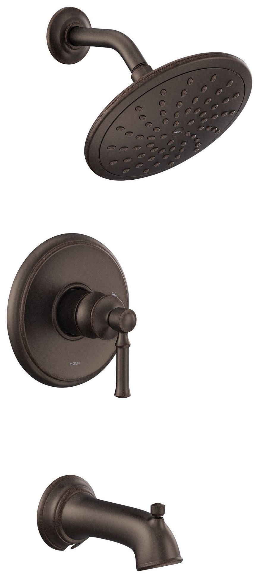 Moen UT2283EP Dartmoor Tub and Shower Trim Package with 1.75 GPM Single Function Shower Head Oil Rubbed Bronze Showers Tub and Shower Pressure