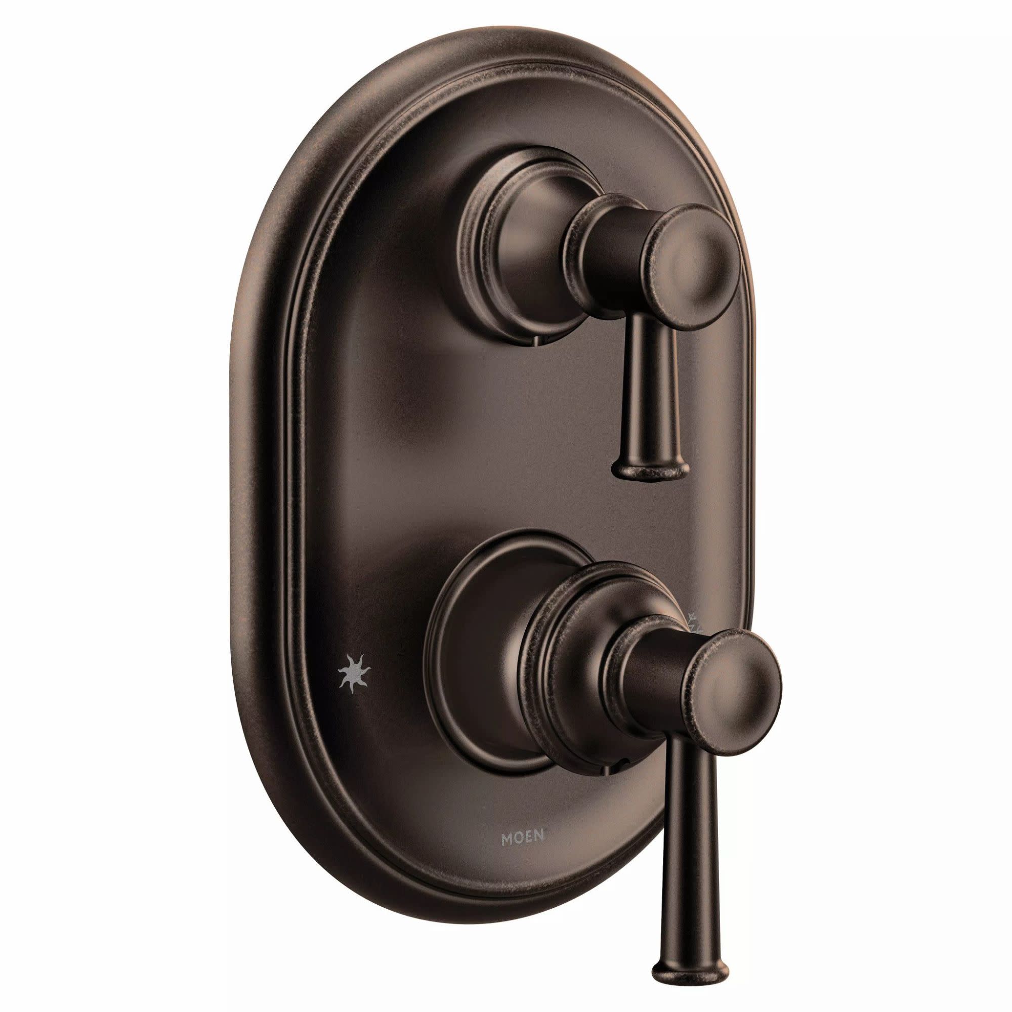 Photos - Shower System Moen UT3322 Belfield 2 Function Pressure Balanced Valve Trim Only with Double Lever Handle Integrated Diverter - Less Rough 